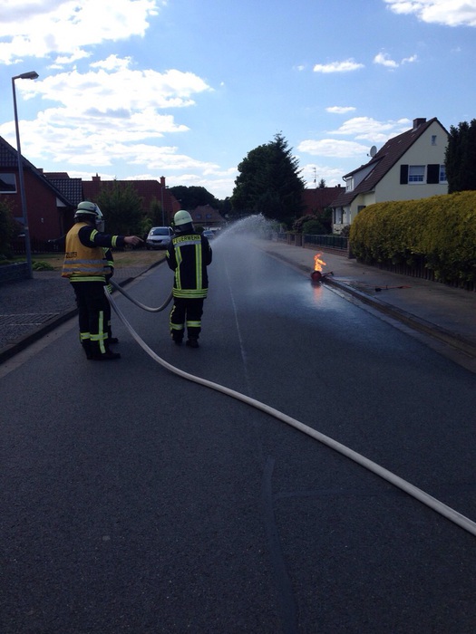 Einsatz der Feuerwehr Eilvese: Brand einer Gasflasche, 11.06.2015, Bild 1