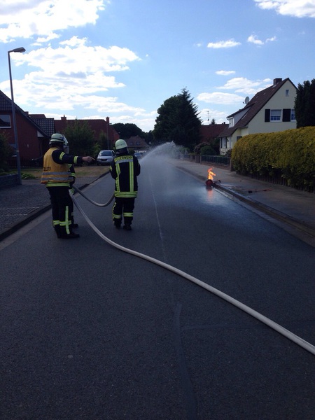 Einsatz der Feuerwehr Eilvese: Brand einer Gasflasche, 11.06.2015, Bild 4
